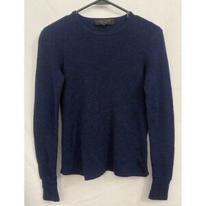 Rag & Bone Navy 100% Merino Wool Sweater Womens Size XS **FLAW**